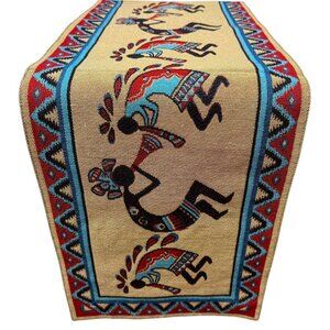 Kokopelli Table Runner Western Rustic Lodge Dining Decor 12x68" Southwest Tapest